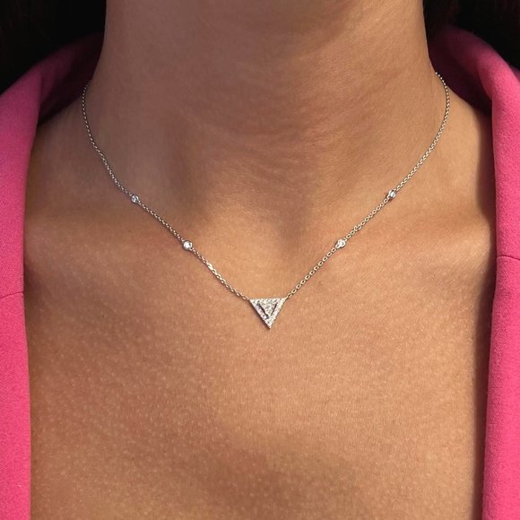 Messika 0.47Cttw Thea Diamond Chain Necklace 18K White Gold 17.5 Inches
